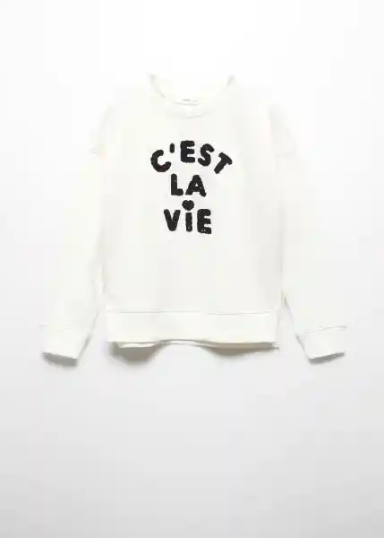 Sudadera Lavie Off White Talla 12 Niña Mango