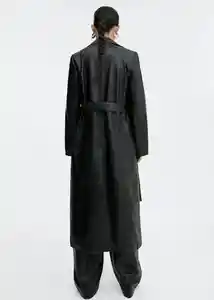 Abrigo Trench Neo Negro Talla L Mujer Mango