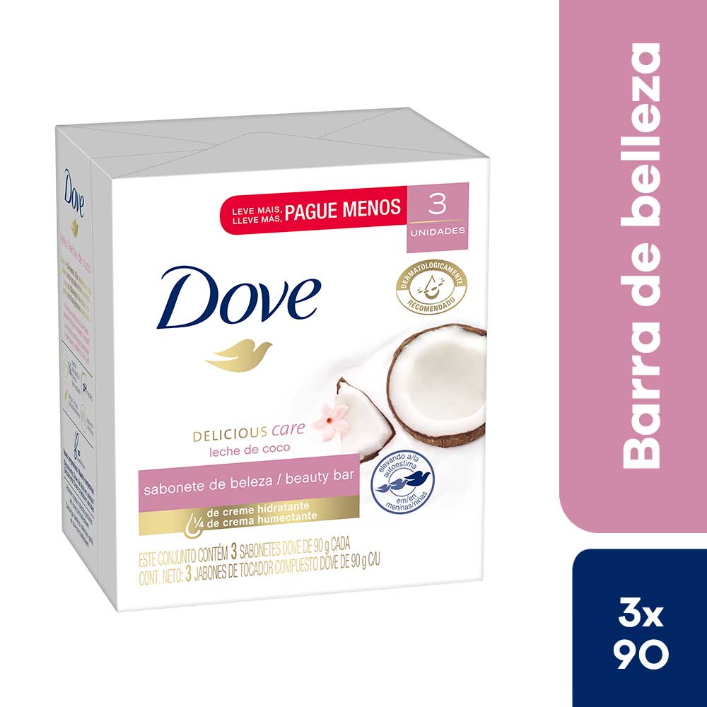 Dove Jabón en Barra con Leche de Coco 90g