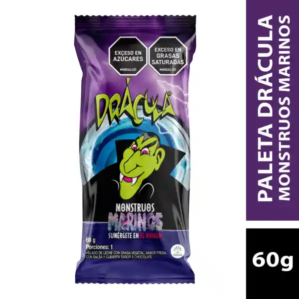 Drácula Paleta Monstruos Marinos Sabor Fresa