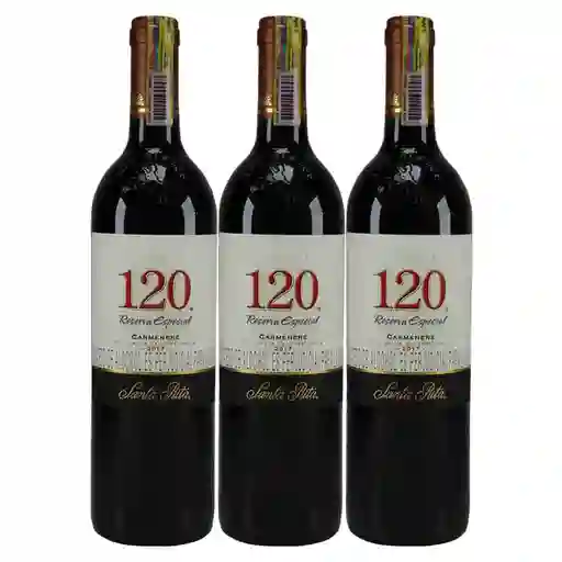 Vino Santa Rita 120 Reserva Especial Carmenere X750 Ml 2X3