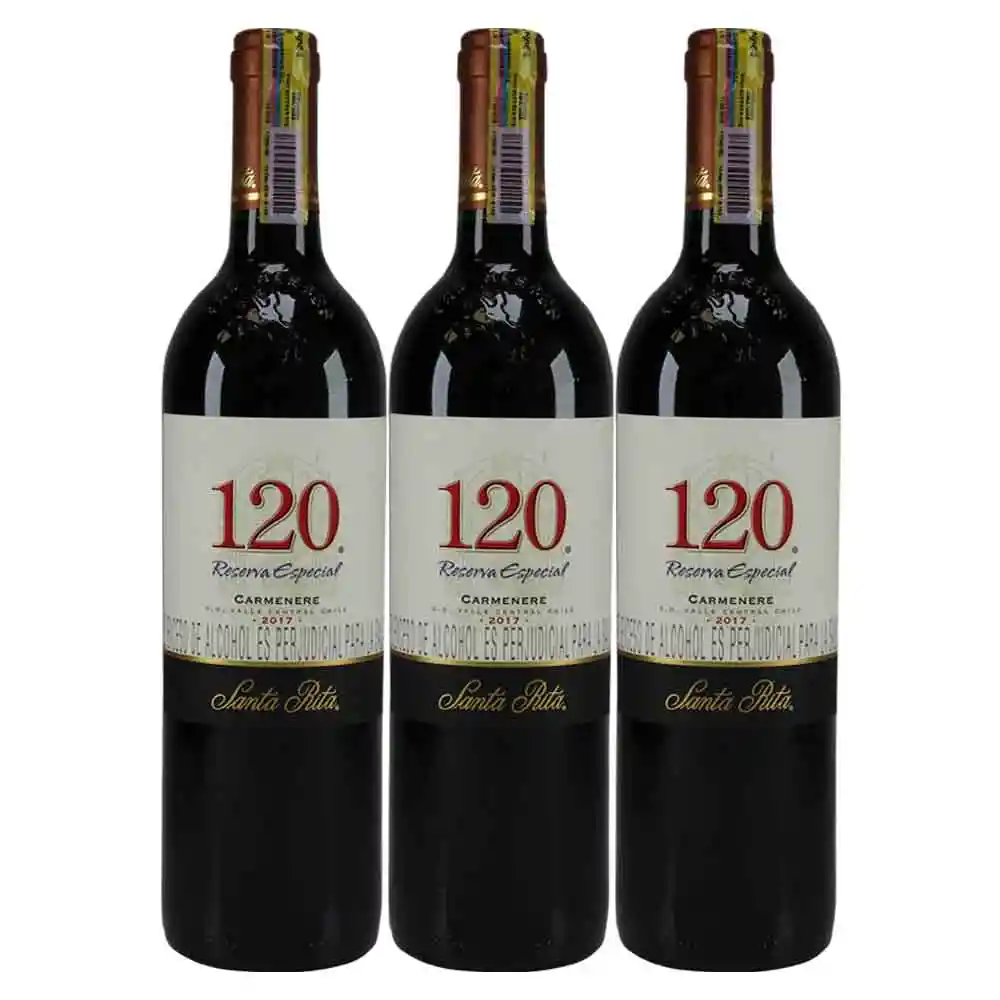 Vino Santa Rita 120 Reserva Especial Carmenere X750 Ml 2X3