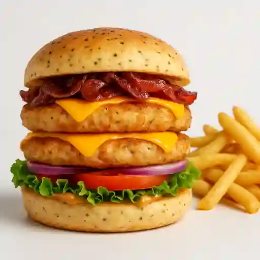 Combo Chicken Burger Doble