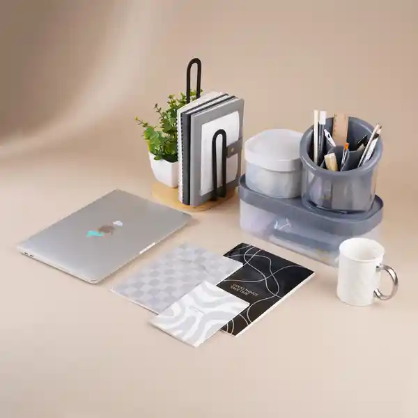 Cuaderno Surtidos Argollado de 60 Hojas Serie Silver Gray Miniso
