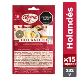 Queso Holandés Alpina 15 Tajadas 282 g