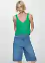 Top Lina Verde Talla M Mujer Mango