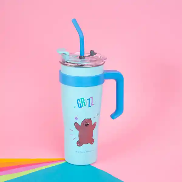 Vaso de Acero Pared Simple Con Asa Grizz Wbb Azul 1.6 L Miniso