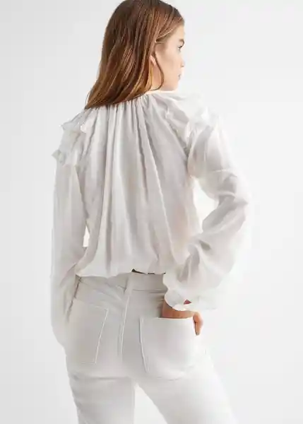 Blusa Volante Off White Talla 21 Mango Teen Girl Mango