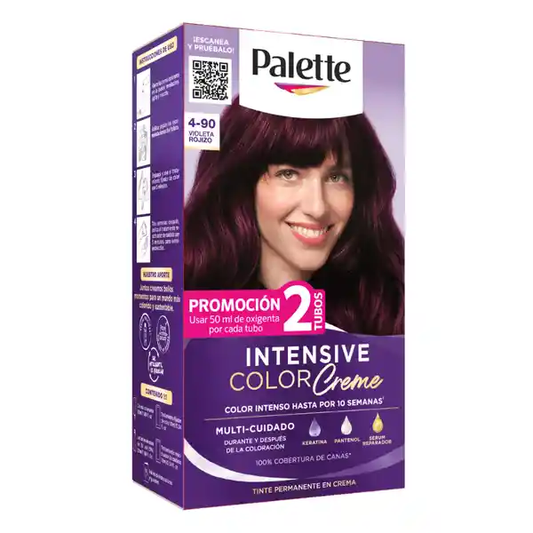 Tinte Palette Color Creme 4-90 Violeta Rojizo