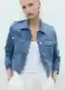 Chaqueta Cazadora Newvicky Tejano Medio Talla M Mujer Mango