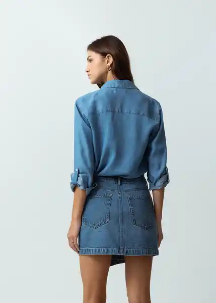 Camisa Aurora Mujer Azul Indigo Talla S Naf Naf