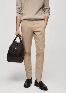 Pantalón Prato Beige Talla 46 Hombre Mango