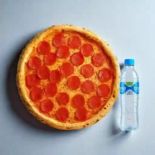 Combo Pizza Pepperoni Americano + Agua Brisa 600 ml