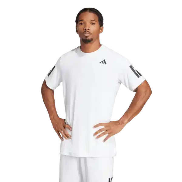 Adidas Camiseta Tenis Manga Corta Club 3Str Hombre Blanco L