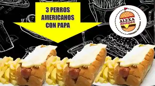 Combo 3 Perros Americanos + Papas
