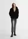 Abrigo Peluche Negro Talla 21 Mango Girl Mango