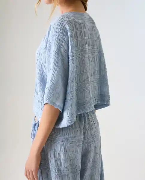 Camisa Mujer Azul Talla S 612G005_AZU144210 Americanino