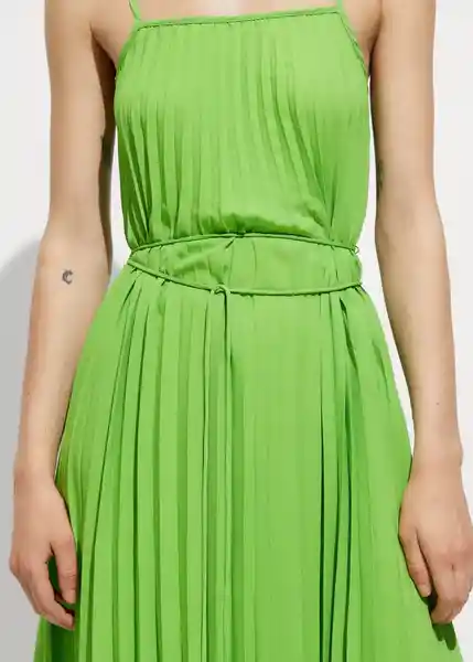 Vestido Fortuny7 Verde Talla XS Mujer Mango