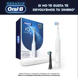 Oral B iO Series 4 Cepillo de Dientes Eléctrico Cabezal Redondo Sensor de Presión Mango Ergonómico y Estuche Blanco