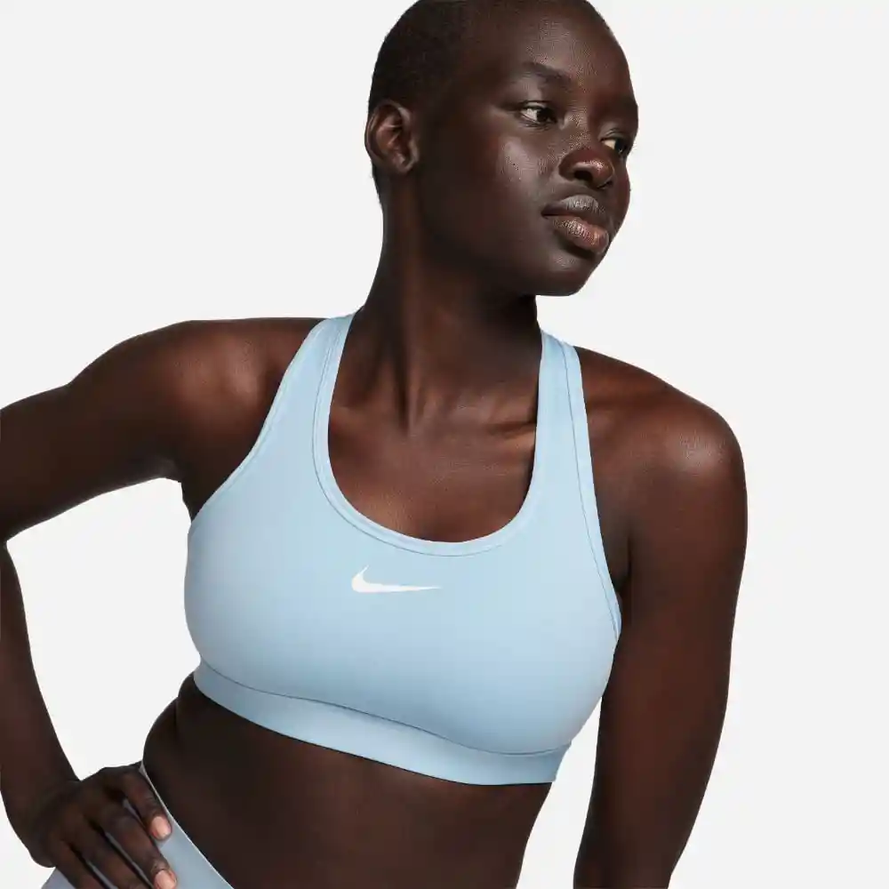 Nike Crop Nk Swsh Med Spt Bra Mujer Azul XL