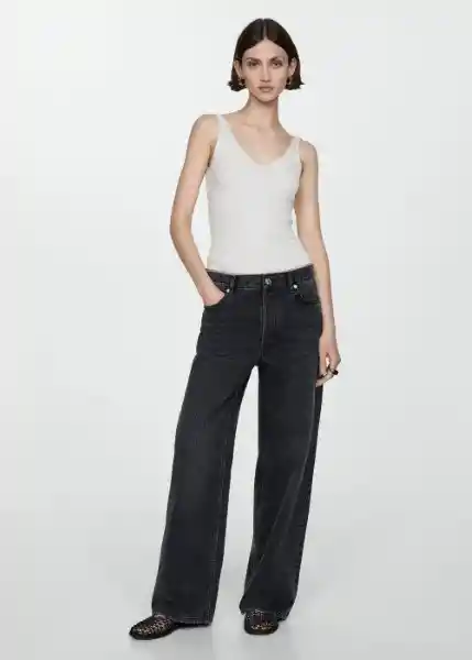 Top Gymnasti Crudo Talla XS Mujer Mango