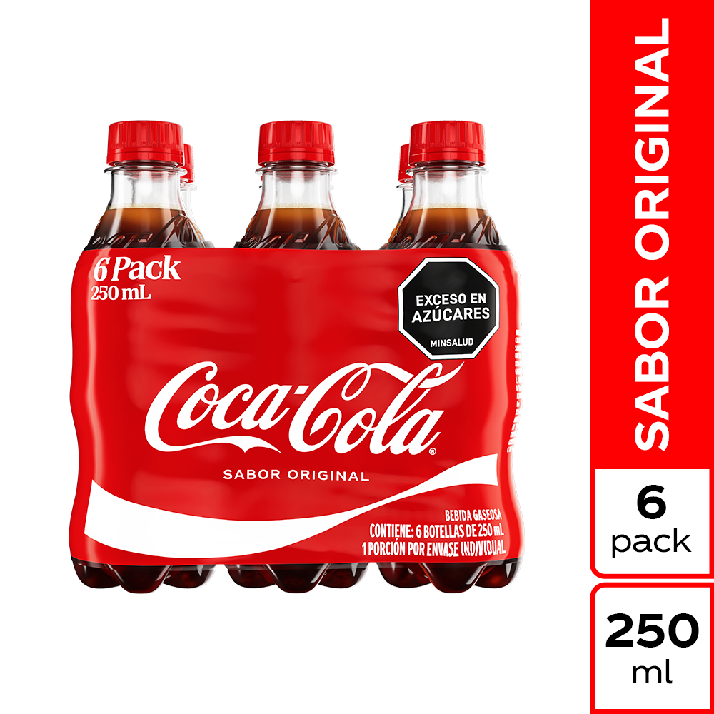 Gaseosa Coca Cola Original Pack 6 x 250 ml