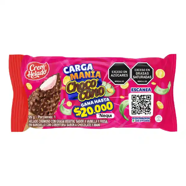 Chococono Helado Bakano Vainilla Fresa