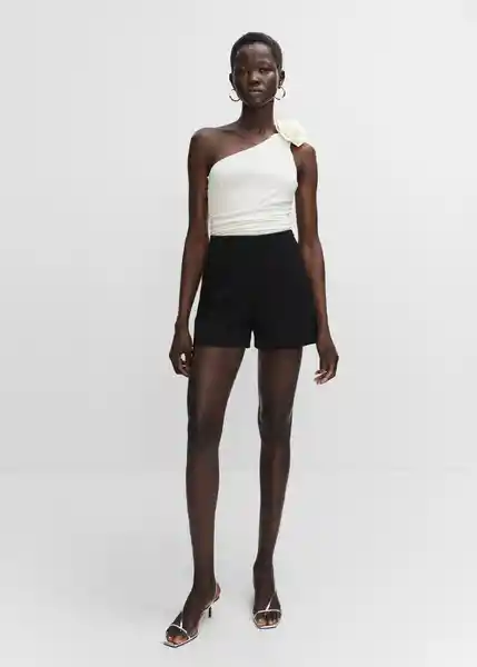 Short Fica Negro Talla 18 Mujer Mango