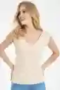 Top Blend Color Beige Claro Talla XS Ragged
