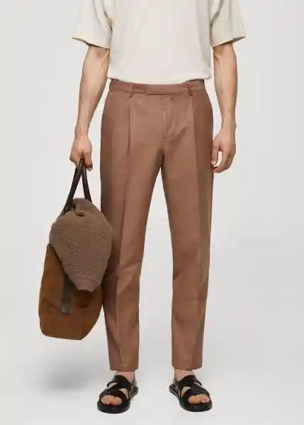 Pantalón Procida Terracota Talla 46 Hombre Mango