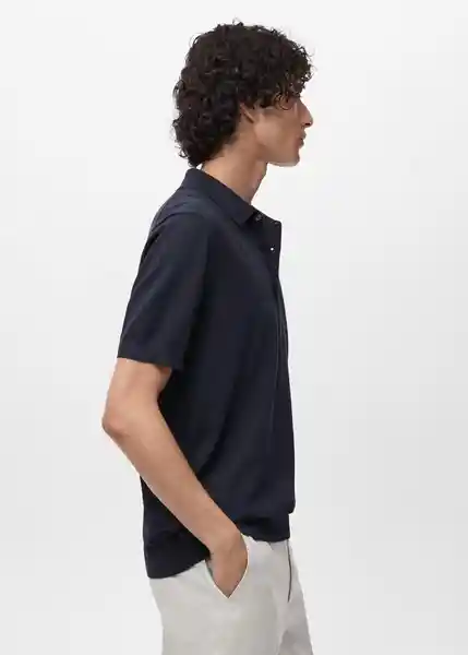 Camiseta Polo Arraona Azul Noche Talla M Hombre Mango