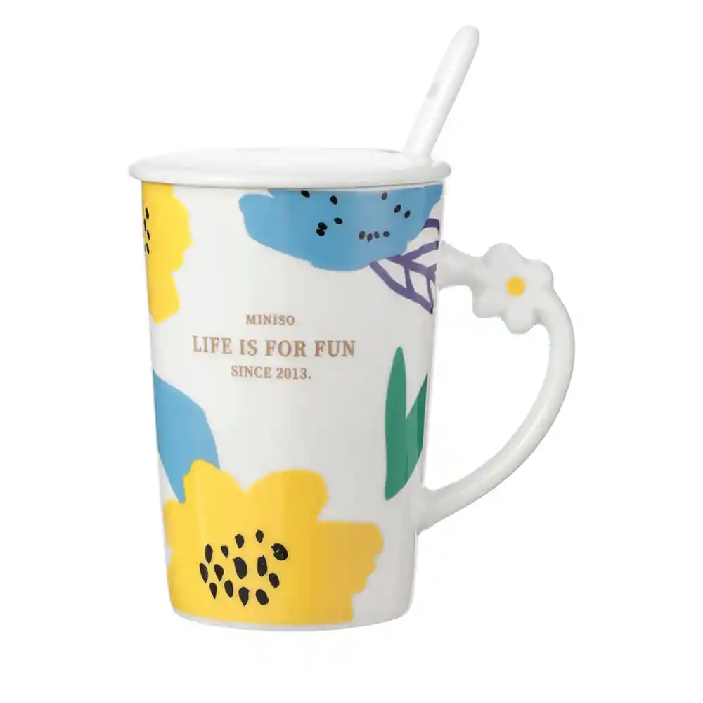 Miniso Vaso de Cerámica Floral Series 460 mL