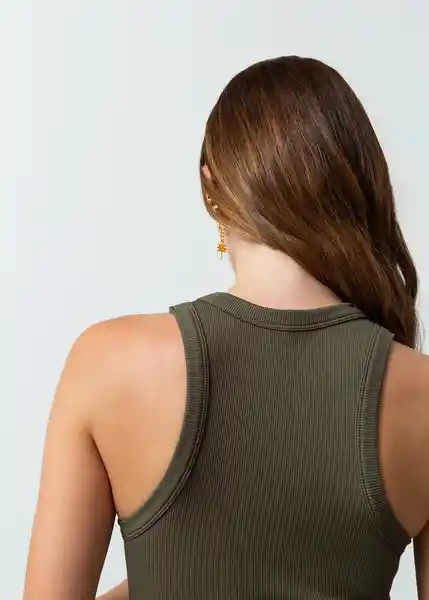 Camiseta Mujer Verde Olivo Ultra Oscuro Talla M 402G032 Naf Naf