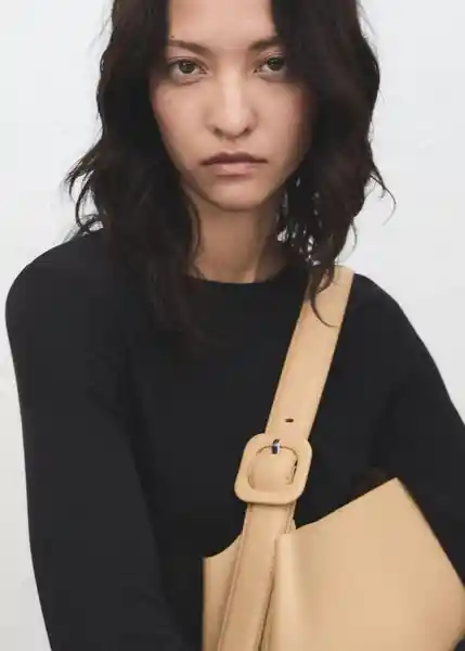 Camiseta Secondca Negro Talla S Mujer Mango