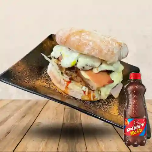 Combo Hamburguesa Doble Carne + Pony Malta 300 ml