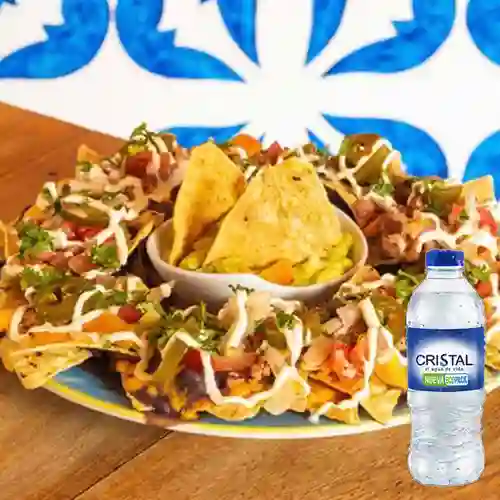 Combo Nachos Meros Machos + Cristal Sin Gas 400 ml