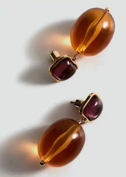 Pendientes Melany Naranja Talla 99 Mujer Mango