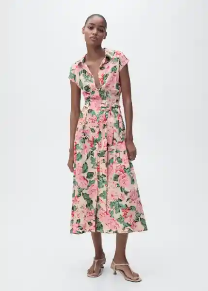 Vestido Apple Crudo Talla L Mujer Mango
