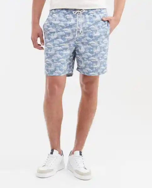 Short Fish Swimwear Azul Empolvado Medio Talla M Chevignon