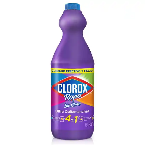 Quitamanchas Sin Cloro Clorox Ropa 4 en 1 de Color 930 mL