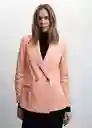 Blazer Americana Greta Rosa Pastel Talla XS Mujer Mango