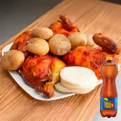 Combo Un Pollo Asado Frito + Cola&Pola Bot.  1,5L