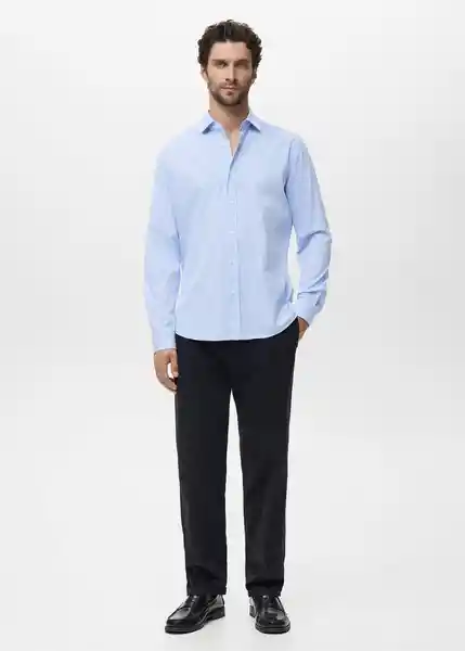 Camisa Playr Celeste Talla M Hombre Mango