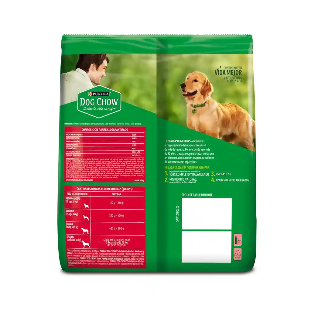 Dog Chow Salud Visible Adultos Medianos y Grandes 17Kg