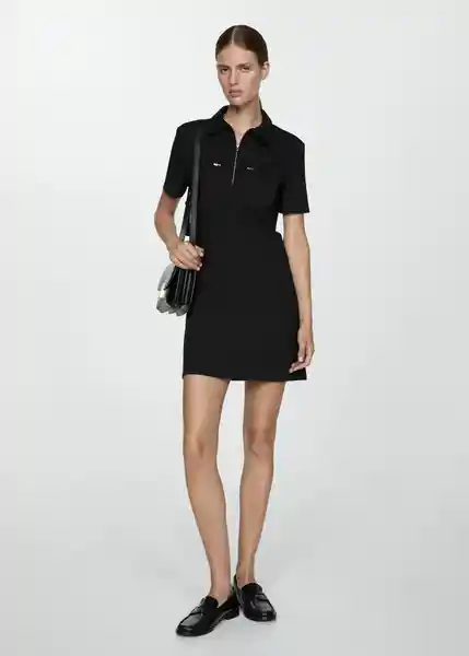 Vestido Rom Negro Talla XL Mujer Mango