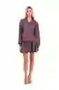 Falda Corta Coral-Palmeras Terracota XS Mercedes Campuzano