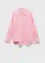 Camisa Alada Rosa Light Talla M Mujer Mango