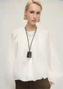 Chaqueta Gardenia Blanco Talla M Mujer Mango