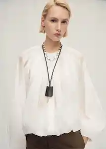 Chaqueta Gardenia Blanco Talla M Mujer Mango