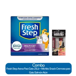 Combo Fresh Step Arena Para Gato + Michiko Cremoso Salmon Atún